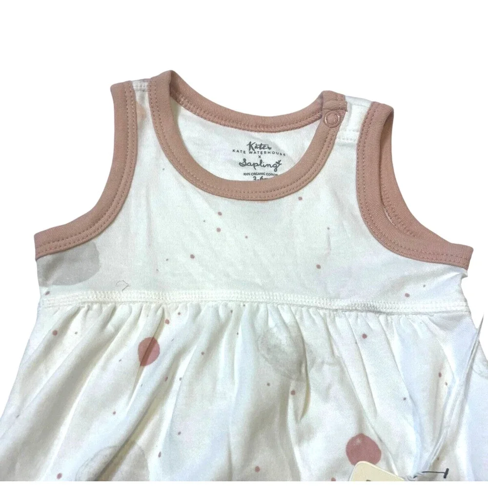 Kate Waterhouse Sapling Girls Blushing Orbit Dress Organic Cotton Size 3-6M NWT